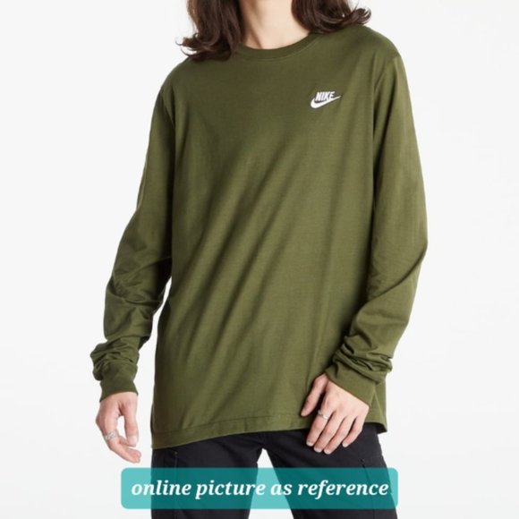 NIKE SPORTSWEAR MEN'S LONG-SLEEVE T-SHIRT ARMY GREEN - Picture 11 of 11